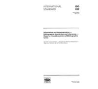 ISO 832:1994, Information and documentation -- Bibliographic description and references -- Rules for the abbreviation of bibliographic terms