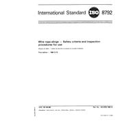 ISO 8792:1986, Wire rope slings - Safety criteria and inspection procedures for use