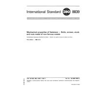 ISO 8839:1986, Mechanical properties of fasteners - Bolts, screws, studs and nuts made of non-ferrous metals