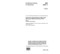 ISO 9241-1:1997, Ergonomic requirements for office work with visual display terminals (VDTs) - Part 1: General introduction