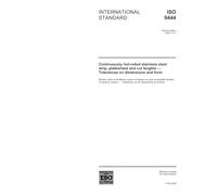 ISO 9444:2002, Continuously hot-rolled stainless steel strip, plate/sheet and cut lengths - Tolerances on dimensions and form