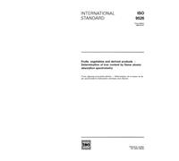ISO 9526:1990, Fruits, vegetables and derived products -- Determination of iron content by flame atomic absorption spectrometry