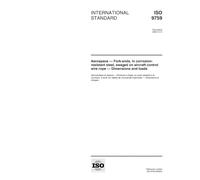 ISO 9759:2000, Aerospace -- Fork-ends, in corrosion-resistiant steel, swaged on aircraft control wire rope -- Dimensions and loads