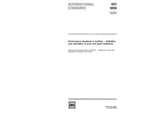 ISO 9836:1992, Performance standards in building -- Definition and calculation of area and space indicators