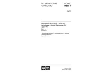 ISO/IEC 14888-1:1998, Information technology - Security techniques - Digital signatures with appendix - Part 1: General