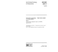 ISO/IEC 8441-1:1991, Information technology - High density digital recording (HDDR) - Part 1: Unrecorded magnetic tape for (HDDR) applications