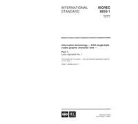 ISO/IEC 8859-1:1998, Information technology - 8-bit single-byte coded graphic character sets - Part 1: Latin alphabet No. 1 (publi en anglais seulement)