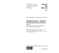 ISO/IEC ISP 10613-10:1995, Information technology - International Standardized Profile RA - Relaying the Connectionless-mode Network Service - Part ... media-dependent requirements