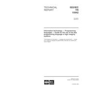 ISO/IEC TR 15942:2000, Information technology - Programming languages - Guide for the use of the Ada programming language in high integrity systems