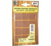 ISO - Patin feutre adhésif 22x22 marron x12 sc