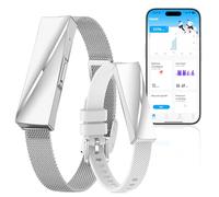 iSo Tech Smart Fashion Bracelet Connecté sans Écran, Smartwatch Fitness Tracker avec Suivi 24/7 Activité, Sommeil & Fréquence Cardiaque, Modes Multisports, GPS, Autonomie 15 Jours IP68 (Argenté)