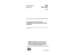 ISO/TR 11941:1996, Information and documentation -- Transliteration of Korean script into Latin characters