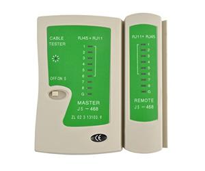 ISO TRADE DÉTECTEUR TESTEUR DE CÂBLES RJ45 RJ11 • Alimentation : Pile 9V • 10,5 x 10,3 x 3 cm • pour Tester Les câbles du Type UTP,FTP,STP et Ligne téléphonique RJ45, RJ11 • #423