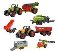 ISO TRADE Farm Coffret Jeu 6 engins agricoles Jouets Enfants tracteurs remorques