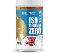 ISO WHEY ZERO 100% Pure Protéine - Pure Whey Protéine Isolate Savoureuse Pour Prise de Masse Musculaire - Assimilable Rapidement - 500g - Saveur Framboisier - Eric Favre