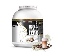 ISO WHEY ZERO 100% Pure Protéine - Pure Whey Protéine Isolate Savoureuse Pour Prise de Masse Musculaire - Assimilable Rapidement - 2kg - Saveur Café Latte - Eric Favre