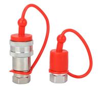 ISO5675 Hydraulic Quick Coupler 3 / 8in NPT | 4000 PSI High Pressure Steel Coupling for Construction/Farm/Logging Machinery | 24 GPM Flow Rate with Protective Caps