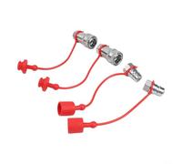ISO5675 Lot de 2 coupleurs hydrauliques à connexion rapide pour tracteurs 1/4", 3/8", 1/2" NPT, 4000 psi, avec cache-poussière, 2 jeux (NPT3/8)