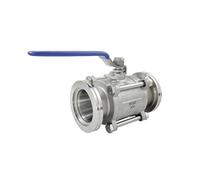 ISO63 High Vacuum Ball Flange 3-Pieces High Vacuum Manual Ball Valve 304 Stainless Steel