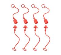 ISO7241-B Poussière de couplage hydraulique (caoutchouc rouge) pour protection contre la saleté, l'humidité et les contaminants - 4 ensembles (1/4", 3/8", 1/2", 3/4", (1")