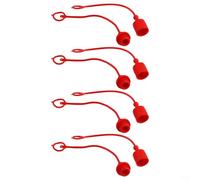 ISO7241B Lot de 4 capuchons en caoutchouc pour raccord hydraulique Protection efficace et longue durée (1/2") Rouge