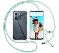 ISOI Coque pour Oppo A5x 4G / Oppo A5x 5G avec Cordon - Tour de Cou Lanière en Corde - Transparente Silicone Housse avec Cordage Lanyard，Vert