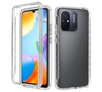 ISOI Coque pour Xiaomi Redmi 12C/Redmi 12 C, 360 Full Body Protection Coque Housse, Transparent Très Mince Étui en Silicone TPU Front et PC Retour Double Protection Cover - Transparent