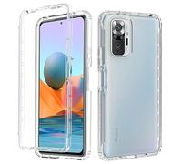 ISOI Coque pour Xiaomi Redmi Note 10 Pro, 360 Full Body Protection Coque Housse, Transparent Très Mince Étui en Silicone TPU Front et PC Retour Double Protection Cover - Transparent