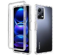 ISOI Coque pour Xiaomi Redmi Note 12 5G, 360 Full Body Protection Coque Housse, Transparent Très Mince Étui en Silicone TPU Front et PC Retour Double Protection Cover - Transparent