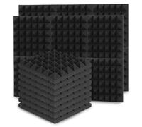 ISOISL Efficace insonorisation avec 48 panneaux acoustiques - Tapis insonorisants autocollants pour studios d'enregistrement et home cinéma 30 x 30 x 2,5 cm, pyramide
