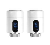 ISOISL Lot de 2 thermostats de radiateur par application hebdomadaire Blanc