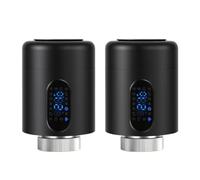 ISOISL Lot de 2 thermostats de radiateur par application hebdomadaire Noir