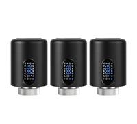 ISOISL Lot de 3 thermostats de radiateur par application hebdomadaire Noir
