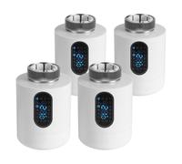 ISOISL Lot de 4 thermostats de radiateur par application hebdomadaire Blanc