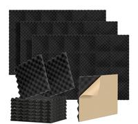 ISOISL Lot de 72 panneaux acoustiques en mousse alvéolée haute densité pour bureau, maison et studios d'enregistrement professionnels, 30 x 30 x 2,5 cm, vague