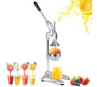 ISOISL Presse-agrumes manuel - En acier inoxydable - Silencieux - Facile à utiliser - Économe en énergie - Plus de gain de jus - Convient pour tous les fruits - Argenté