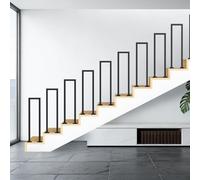 ISOISL Rampe d'escalier intérieure 75 cm, en forme de U, garde-corps en métal noir en acier, montage latéral, protection stable pour escaliers et couloirs
