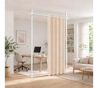 ISOISL Séparateur de pièce sans perçage, paravent autoportant, sans rideau, réglable L 177 cm x H 320 cm, protection des regards pour la chambre à coucher, Blanc