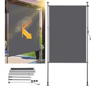 ISOISL Store vertical extérieur extensible 200 x 270 cm | Store vertical avec manivelle sans perçage | Brise-vue de balcon et protection contre le vent pour jardin et terrasse - Anthracite