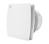 ISOISL Ventilateur de salle de bain, 100 mm, avec capteur d'humidité et clapet anti-retour, silencieux, pour salle de bain, cuisine, cave, plafond et montage mural [Classe énergétique C]