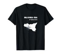 Isola Di Sicilia Design avec Boussole Et Coordonnées T-Shirt