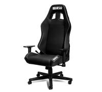 Isolamenti Sparco Chaise de bureau Gaming Coach, dossier inclinable 150°, accoudoirs 2D, support lombaire, simili cuir, 60 x 60 x 100 cm (noir, coutures argentées)