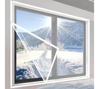 Isolant Fenêtre Anti Froid, Film Isolant Thermique Fenetre, Coupe-vent Anti-bruit Transparent Auto-adhésif PVC, pour Fenêtres Anciennes Maisons Bureaux Résidences(White edge,W120 x H270cm)