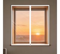 Isolant Fenetre Anti Froid Kit 91 x 65 cm avec Magic Tape Kit D'Étanchéité et Réutilisable for Chambre à Coucher Fe Salon, Blanc