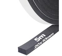 Isolant Portes Fenêtres en Mousse Autocollant, 20mm x 10mm x 5m, Joint Adhésif en Mousse Caoutchouc, Calfeutrage Isolation Phonique, Anti-collision