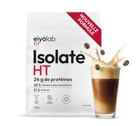 ISOLATE HT | Jusqu’à 90% de Protéines | Isolat de Protéine Breveté Lacprodan® | Riche en BCAA et Glutamine | Musculation Rapide & Sèche | Faible en Calories | Saveur Café | 750g | Eiyolab