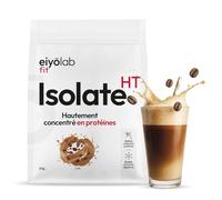 ISOLATE HT | Whey Isolat de Protéines en Poudre | Jusqu’à 88% de Protéines | Riche en BCAA + Glutamine | Musculation Rapide et Sèche | Faible en Lactose | Onctueuse Saveur Café | 2kg | Eiyolab