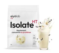 ISOLATE HT | Whey Isolat de Protéines en Poudre | Jusqu’à 88% de Protéines | Riche en BCAA + Glutamine | Musculation Rapide et Sèche | Faible en Lactose | Onctueuse Saveur Vanille | 2kg | Eiyolab