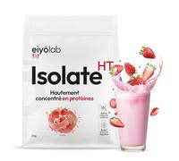 ISOLATE HT | Whey Isolat de Protéines en Poudre | Jusqu’à 88% de Protéines | Riche en BCAA + Glutamine | Musculation Rapide et Sèche | Faible en Lactose | Onctueuse Saveur Fraise | 2kg | Eiyolab