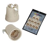 ISOLATECH 10pcs E27 gris douille en céramique avec équerre de fixation/étrier intérieur (max.250V/4A) ampoules pour Home plafond installation salle de bains encastrer culot résistant à la chaleur